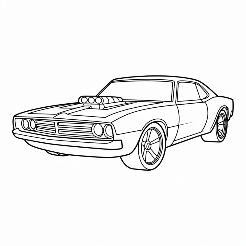 Desenho em preto e branco do Hot Wheels Rodger Dodger para colorir