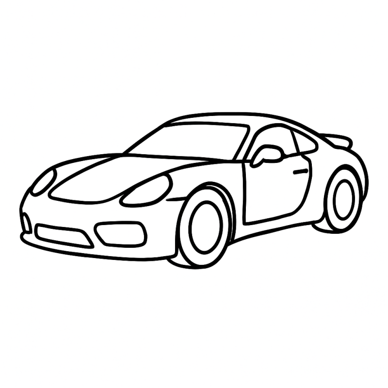 Desenho de Carro Esportivo Contornado para Colorir