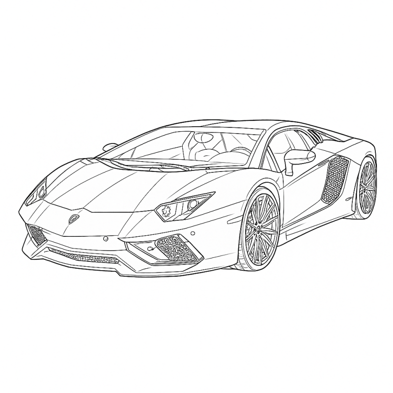 Desenho de Lamborghini Aventador moderno para colorir