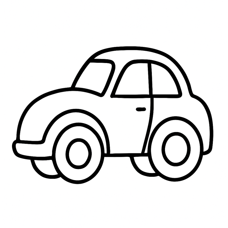 Desenho de Carro Clássico Minimalista para Colorir