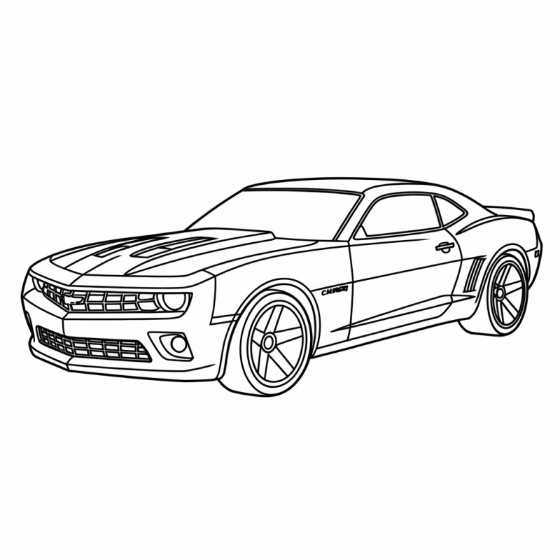 Desenho do Camaro SS estilo Hot Wheels para colorir