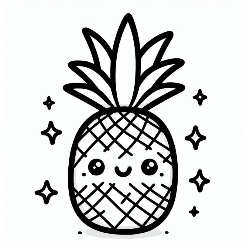 abacaxi desenho para colorir