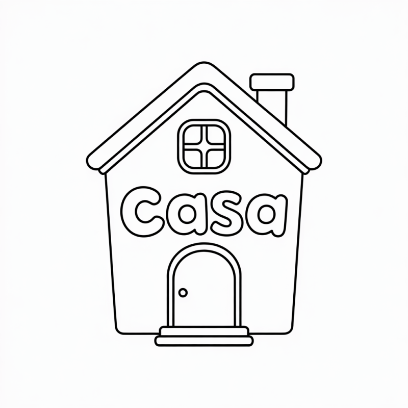Desenho de Casa Divertida para Colorir