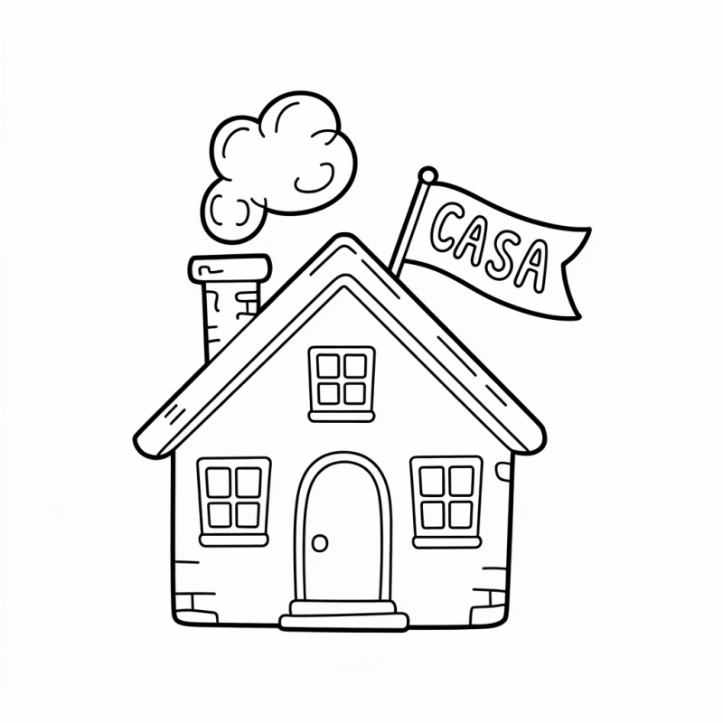 Casa Estilizada para Colorir