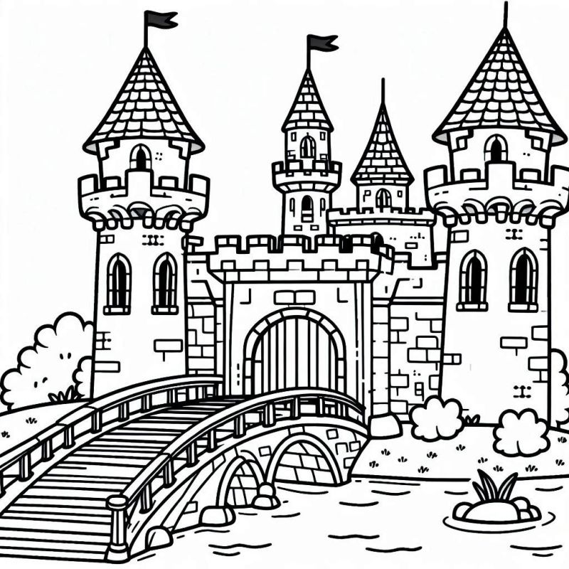 castelo desenho para colorir