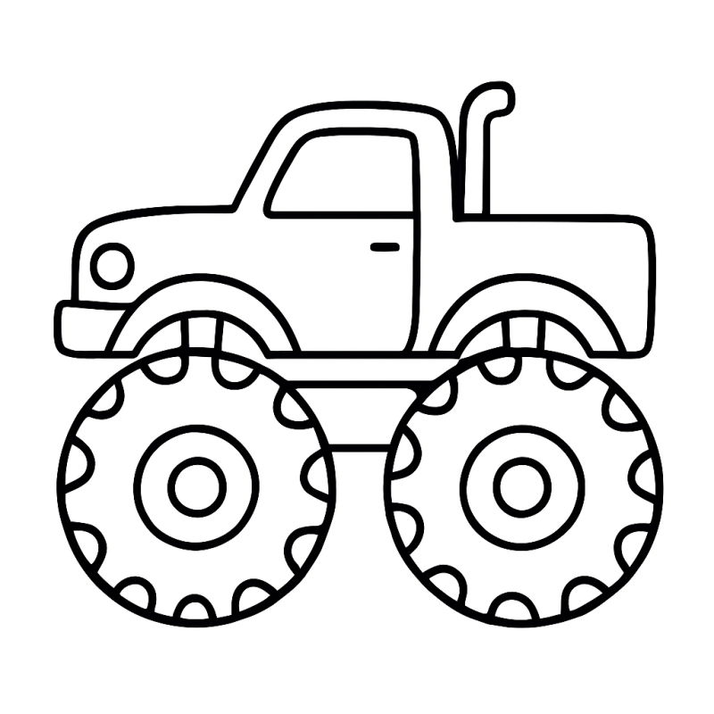Desenho de Caminhão Monster Truck para Colorir