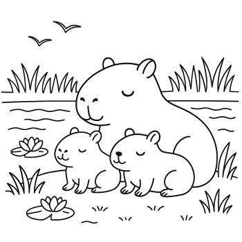 Capivara para Colorir