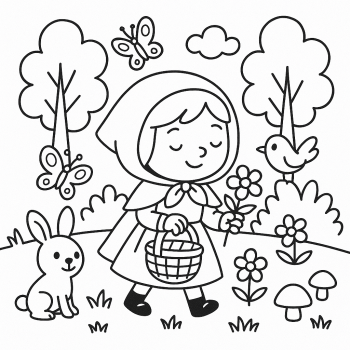 Desenhos Chapeuzinho Vermelho para Colorir