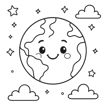 Desenhos de Espaço e Planetas para Colorir