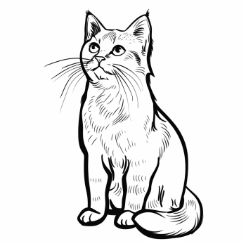 Gato realista para colorir