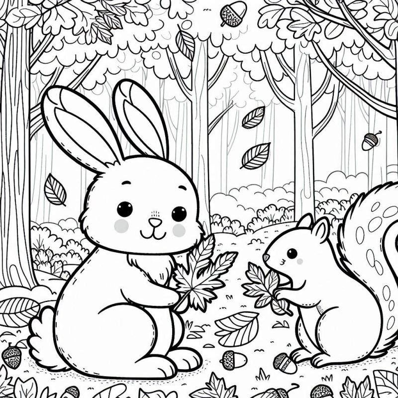 desenho para colorir floresta encantada