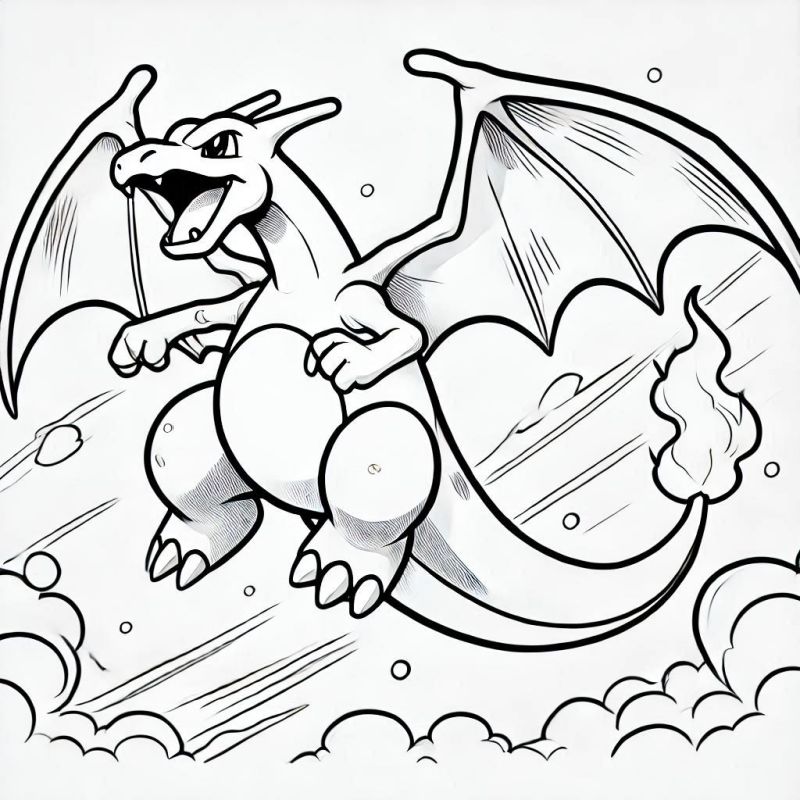 Desenho de Charizard para Colorir: Explore a Magia do Fogo