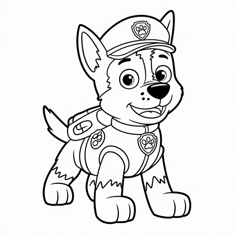 Desenho para colorir do Chase da Patrulha Canina