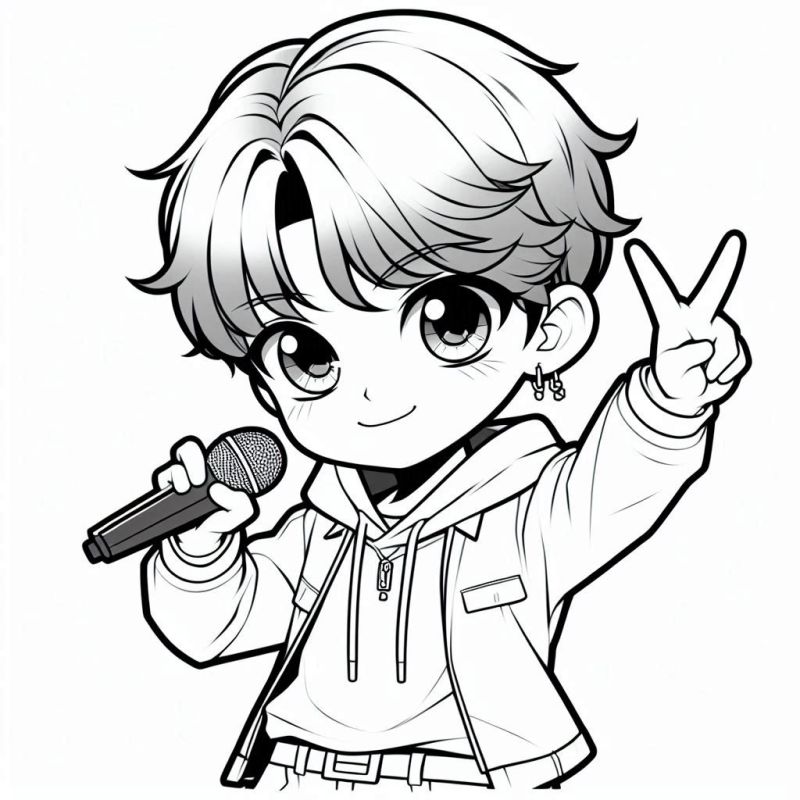 desenho para colorir bts