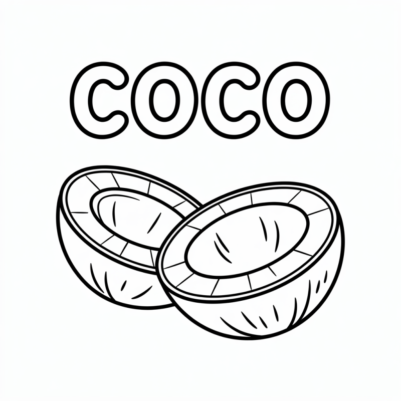 Desenho de Coco para Colorir e Aprender