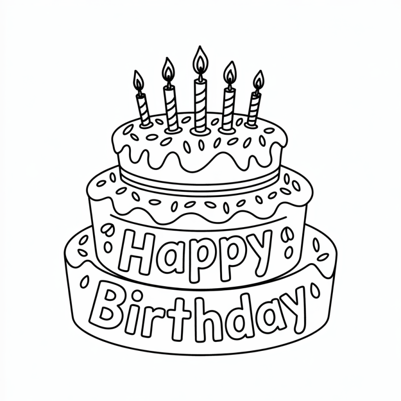 Colorir Bolo de Aniversário – Inspiração e Criatividade