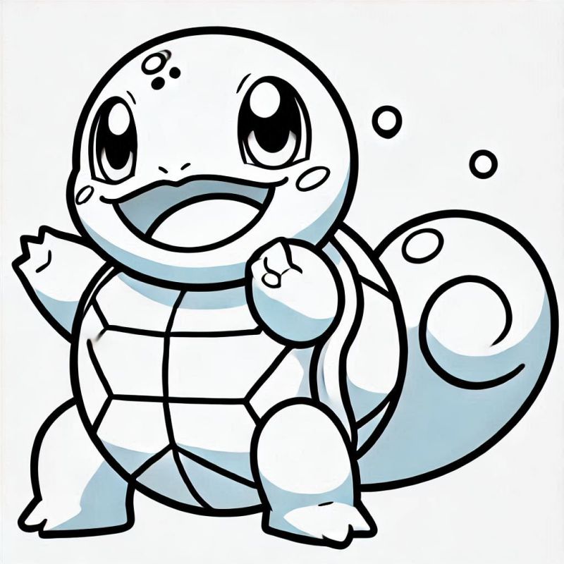 Desenho do Pokémon Squirtle Para Colorir