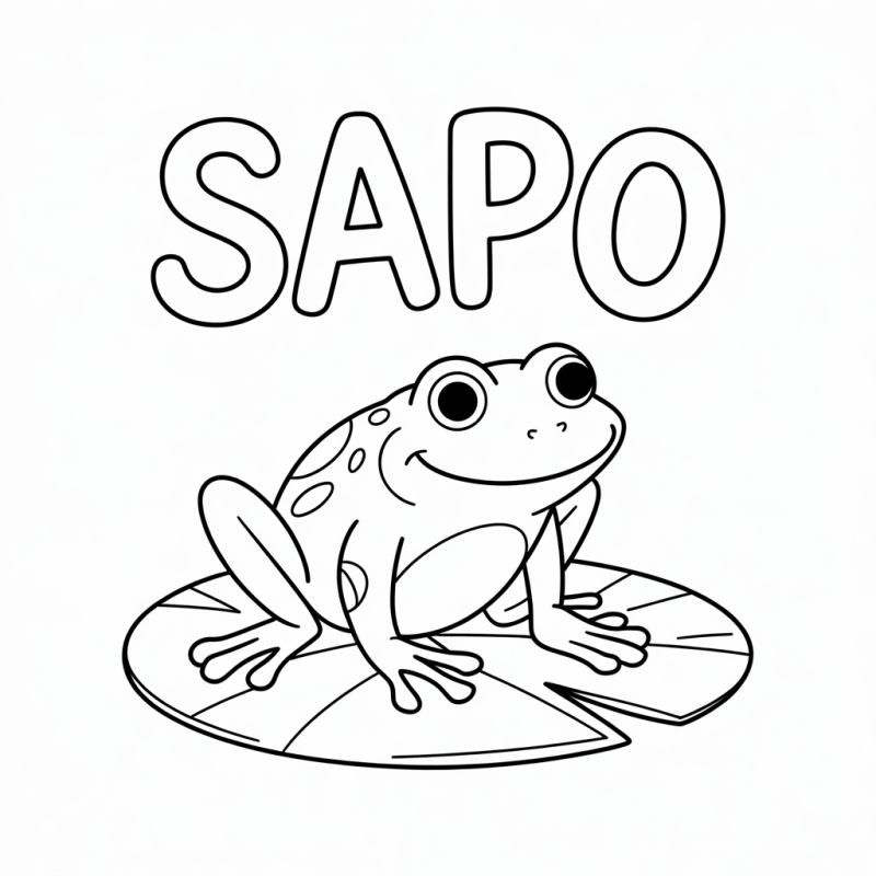 Desenho Educativo de Sapo para Colorir