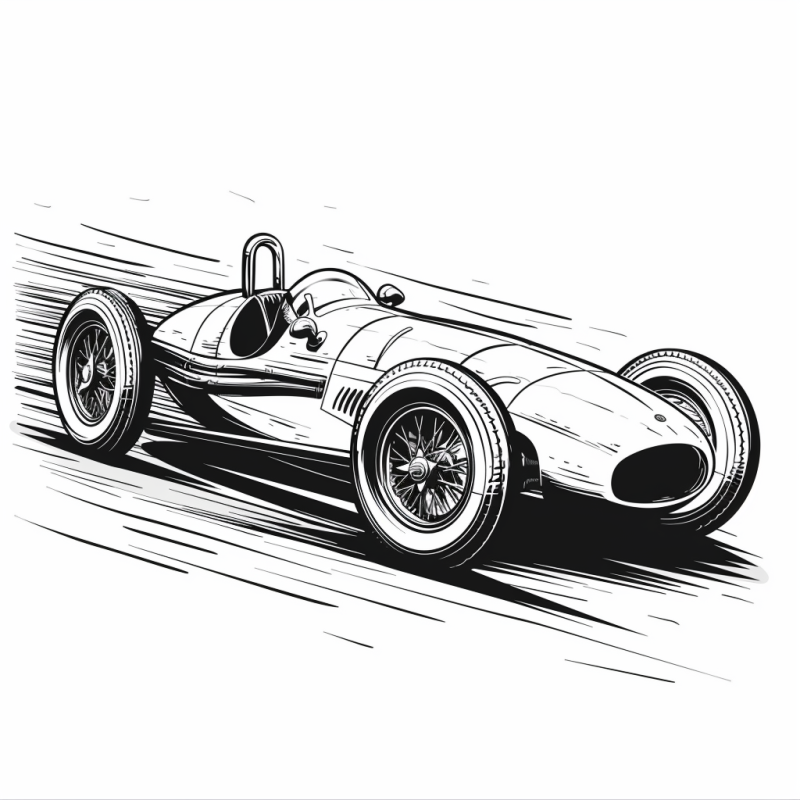 Desenho de carro de corrida clássico para colorir