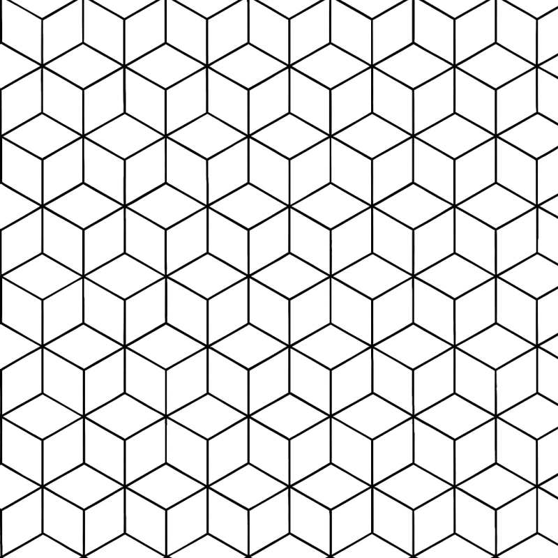 Padrão geométrico de cubos 3D para colorir