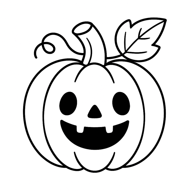 Abóbora de Halloween Divertida para Pintar Desenho para colorir de uma abóbora de Halloween sorridente