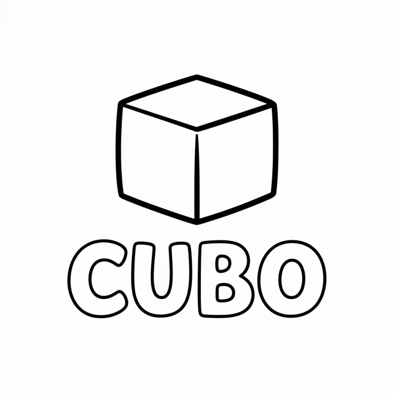 Colorir: Cubo Tridimensional para Alfabetização Infantil