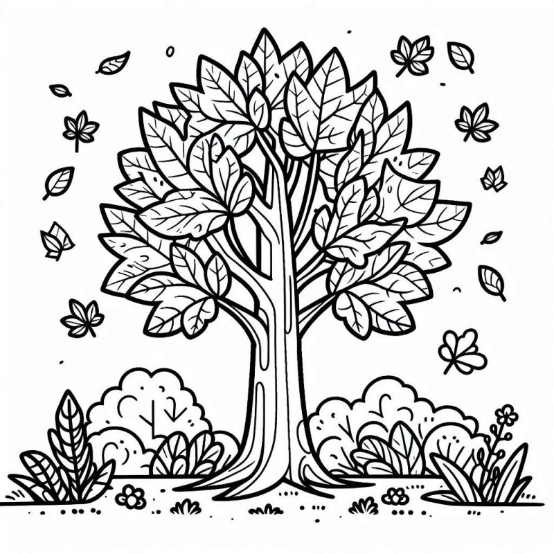 tronco de árvore desenho para colorir