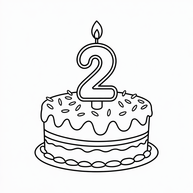 Bolo de Aniversário Criativo para Colorir e Celebrar