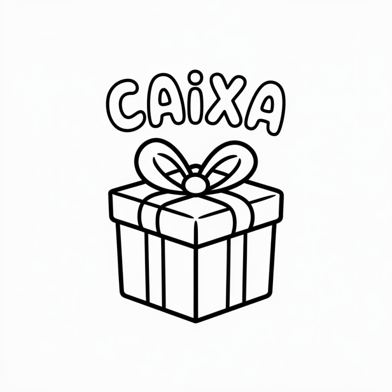 Caixa Presente para Colorir - Educativo e Divertido