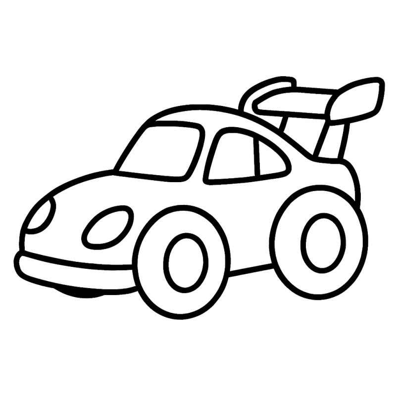 Desenho de Carro Esportivo Divertido para Colorir