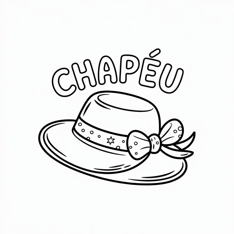 Desenho de Chapéu para Colorir e Aprender