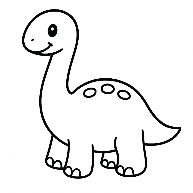 Desenho de dinossauro sorridente para colorir