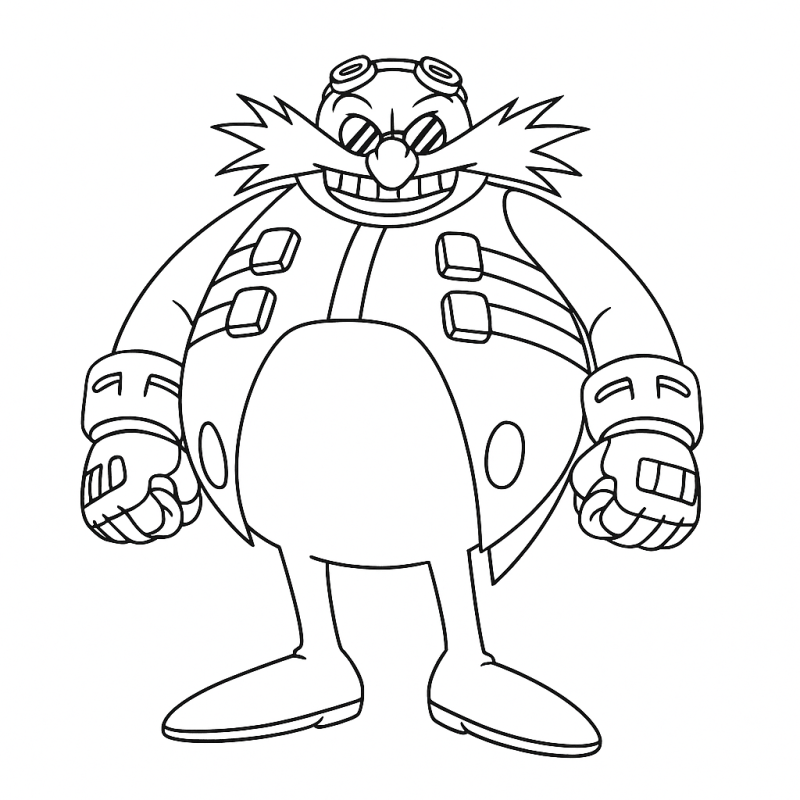 Dr. Robotnik icônico do Sonic pronto para colorir