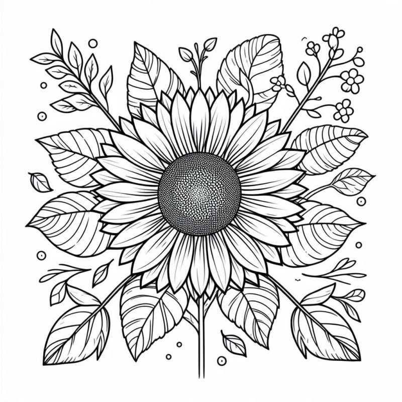 girassol desenho para colorir
