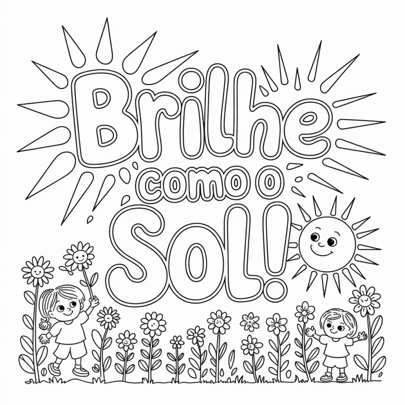 Desenho de mensagem positiva Brilhe como o Sol
