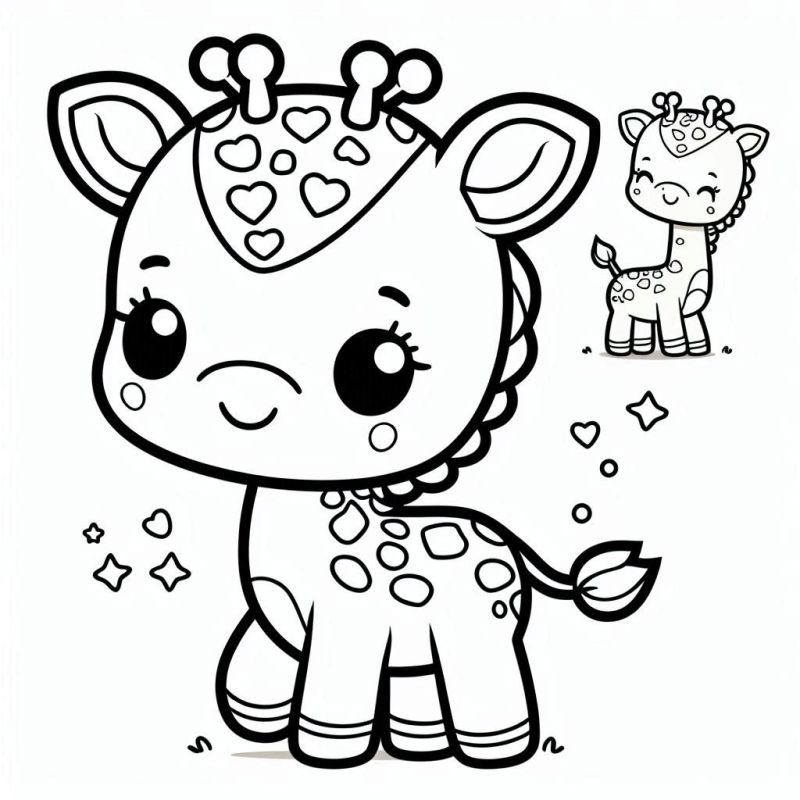 desenho para colorir girafa