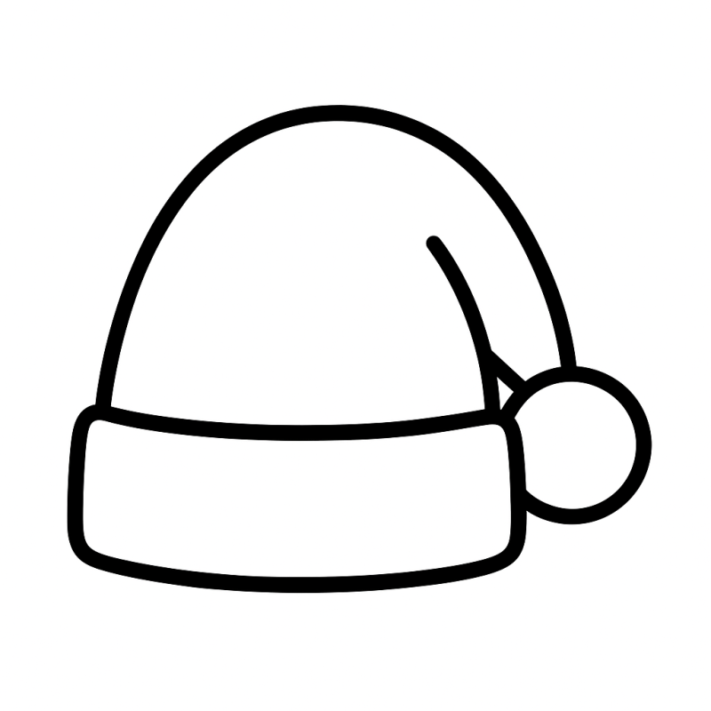 Desenho de um gorro de Papai Noel simples e fácil para colorir