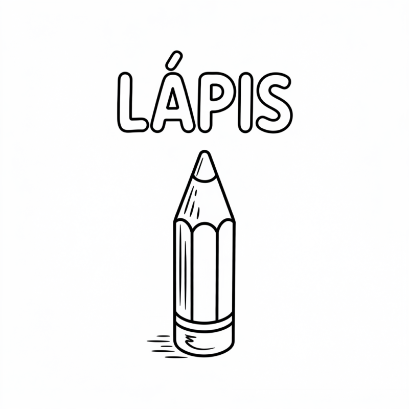 Desenho de Lápis para Colorir e Aprender