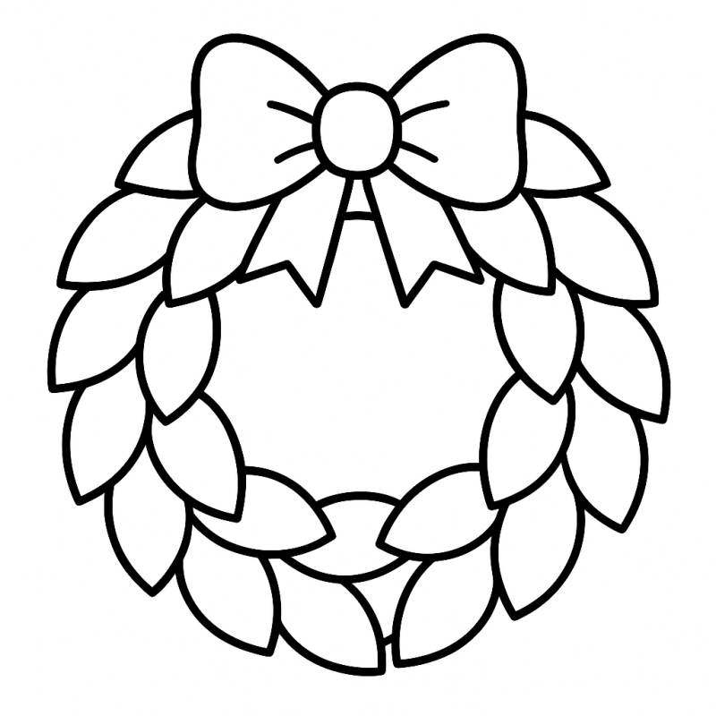 Guirlanda de Natal Simples para Crianças Colorirem