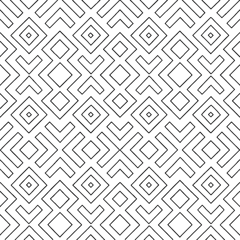 Padrão geométrico abstrato com losangos e quadrados para colorir