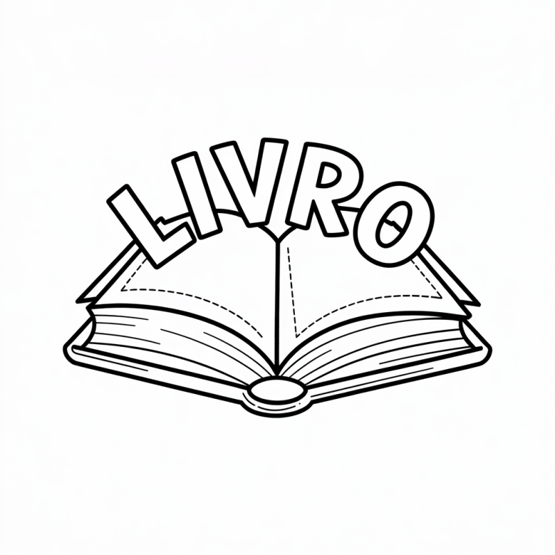 Desenho de Livro Educacional para Colorir