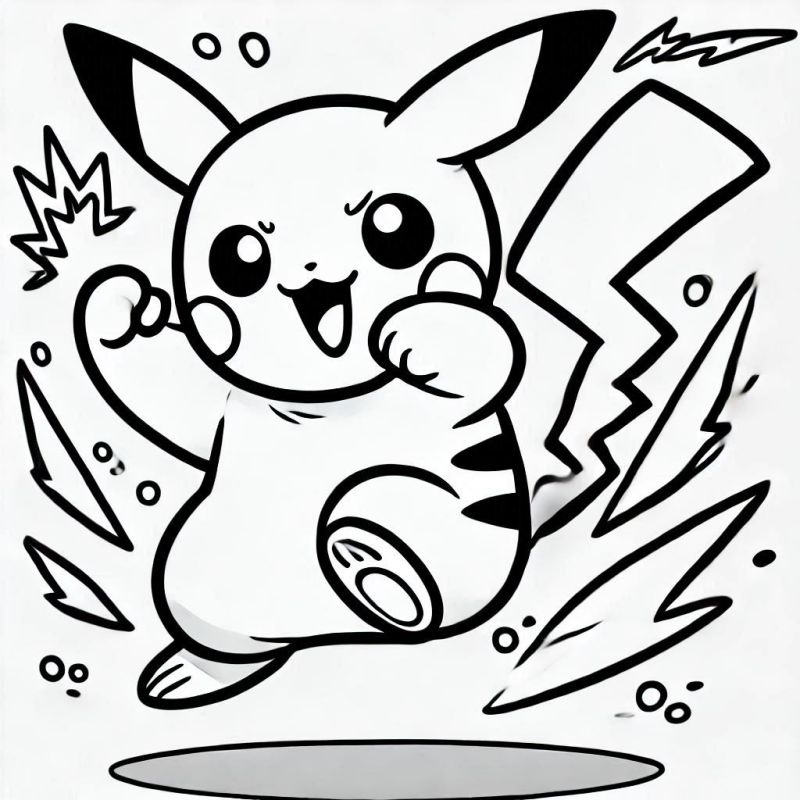 Colorir Pikachu: Um Desenho Dinâmico e Eletrizante