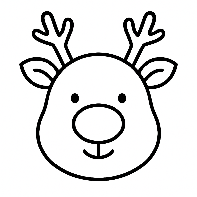 Desenho simples e minimalista de rena para colorir