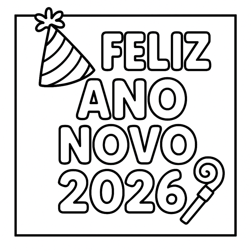 Divirta-se Colorindo: Feliz Ano Novo 2026