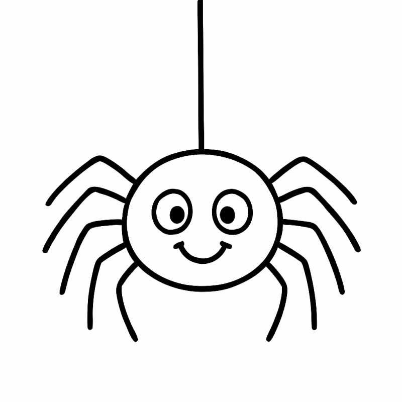 Desenho de Aranha Sorridente para Colorir
