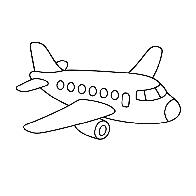 Desenho de avião estilizado ideal para colorir