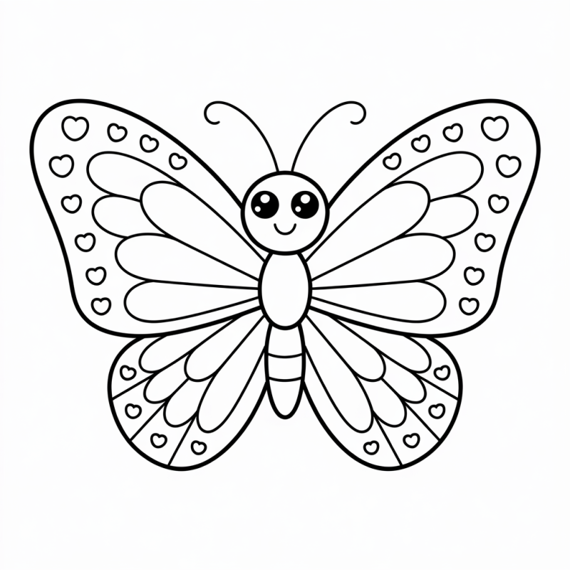 Desenho de borboleta estilizada com detalhes para colorir