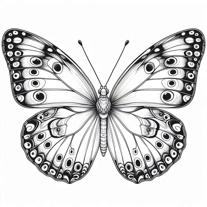 Borboleta Intricada para Colorir e Relaxar