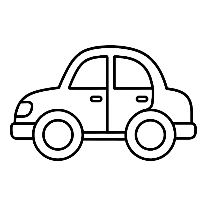 Desenho de Carro Simplificado e Clássico para Colorir
