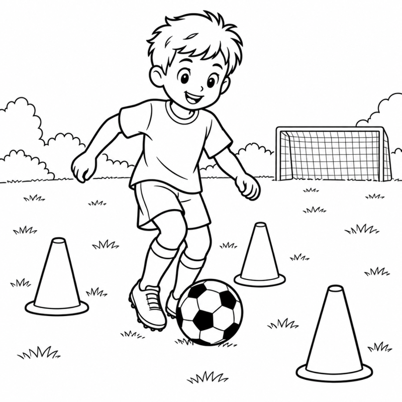 Treino de futebol com cones